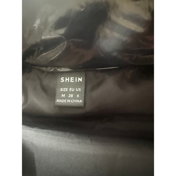 Women’s Quilted Metallic Cropped Puffer Jacket Size M/6 - Picture 6 of 7